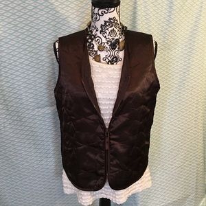 Thin Quilted Brown Zippered Vest
